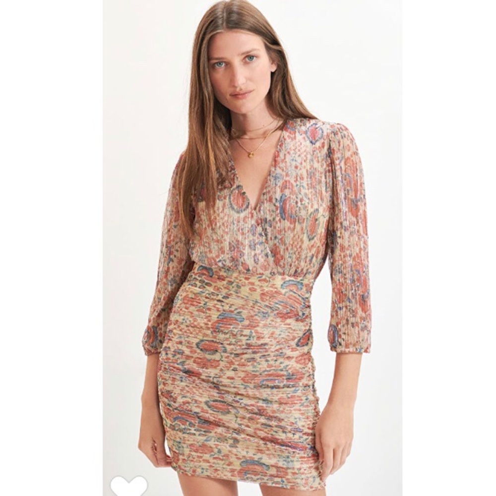 Ba&sh Amelia Robe Wrap Red Rouge Dress